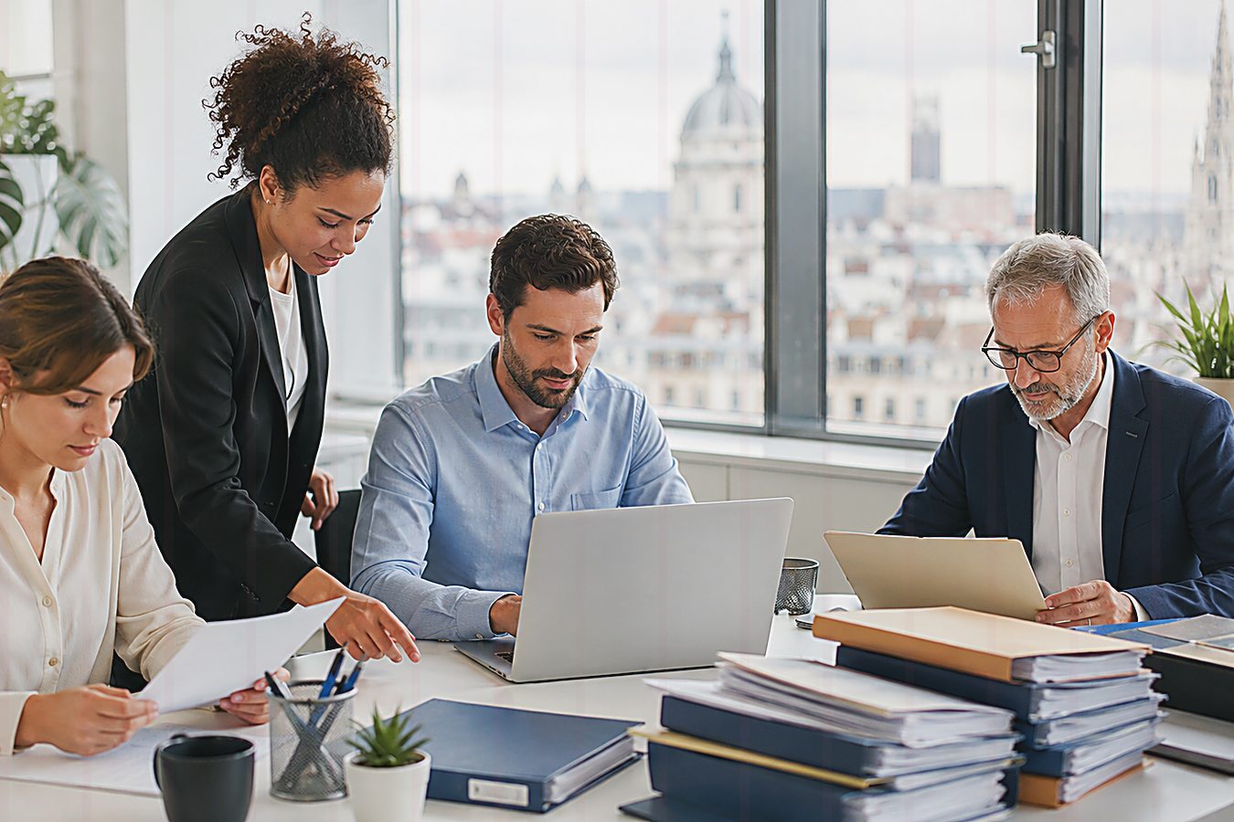 Discussion calme autour de documents